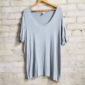 Asos Curve Plus Knit Top V neck 18 Grey Gray Shirt